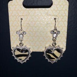Limited edition Disney zebra print heart earrings!